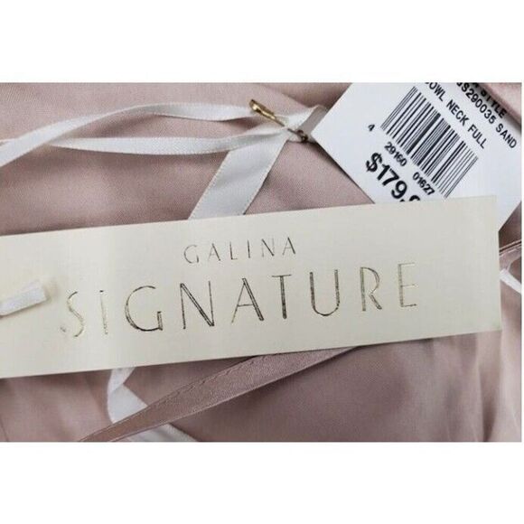 Galina Signature Long dress With Cowl Neck Strapless size 18 stretch‎ satin - Picture 3 of 4